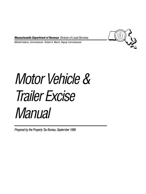 Motor Vehicle and Trailer Excise Manual .